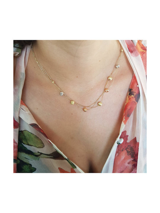 Necklace Triple from Gold 14K