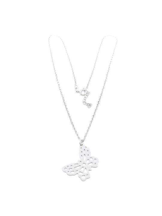 PS Silver Necklace with design Butterfly from Silver