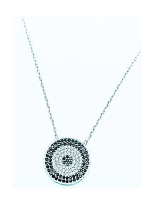 PS Silver Necklace Eye from Silver with Zircon