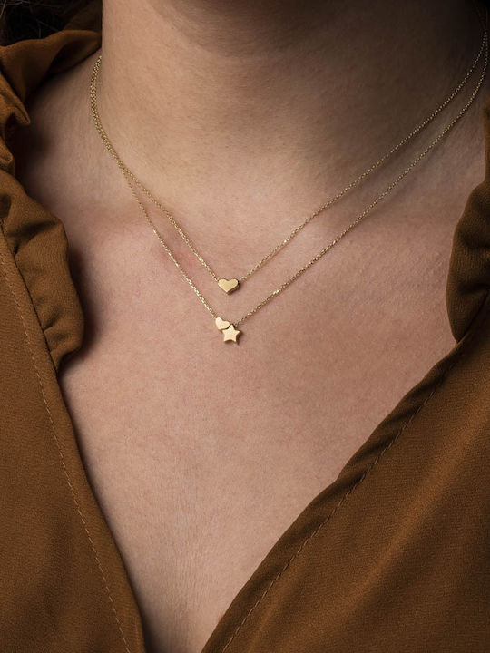 George Art Jewels Love Necklace Made of 14K Gold George Art Jewels Love Necklace Made of 14K Gold