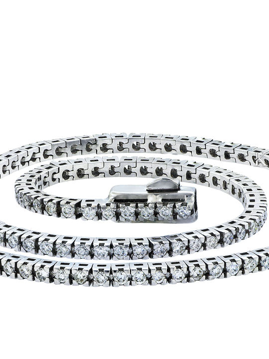 Armband Riviera mit Design mit Steinen aus Weißgold 18K mit Diamanten