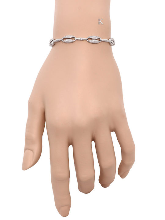 Damen Armband Kette aus Silber mit Zirkon