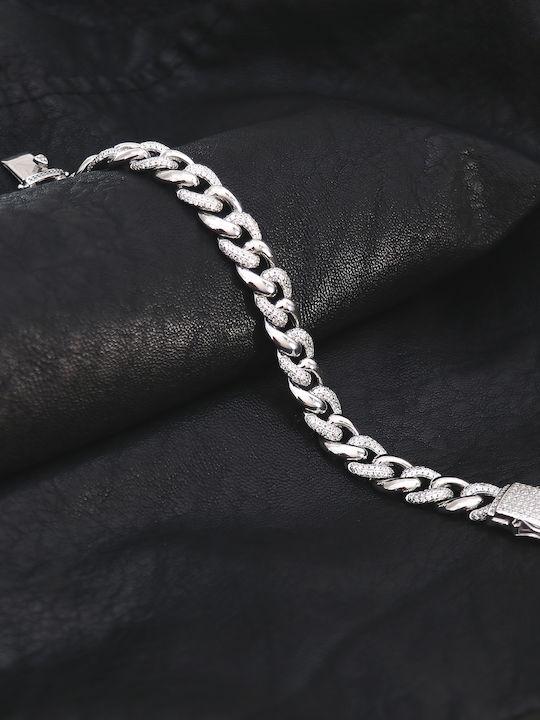 Damen Armband Kette aus Silber mit Zirkon