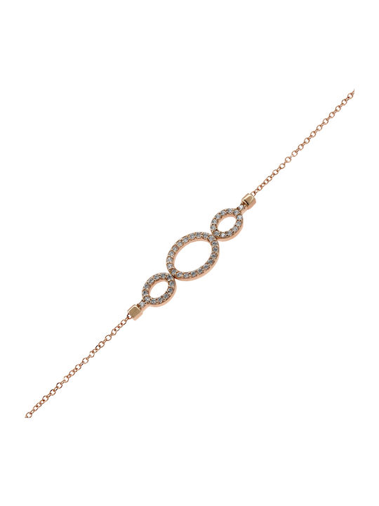 Damen Armband Kette aus Gold 14K mit Zirkon