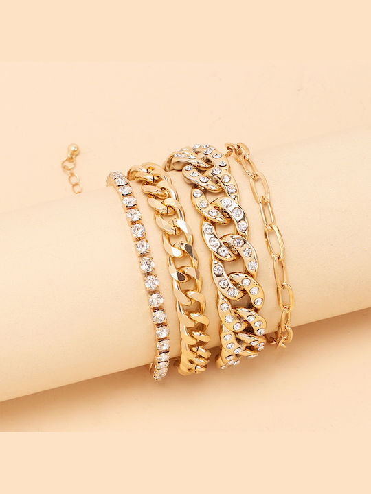 Bracelet Set Chain Luxury made of Brass Gold Plated