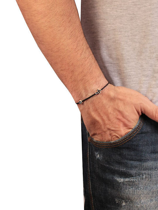 Herren Armband mit Design Kreuz aus Kabel