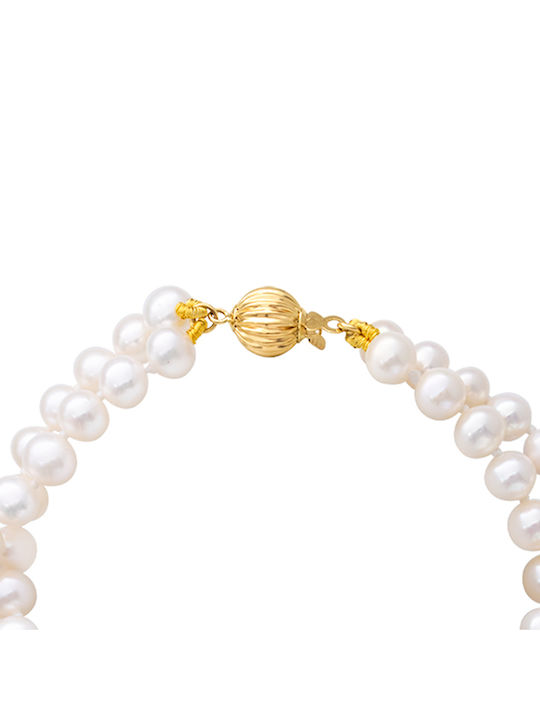 Armband mit Design mit Steinen aus Gold mit Perlen