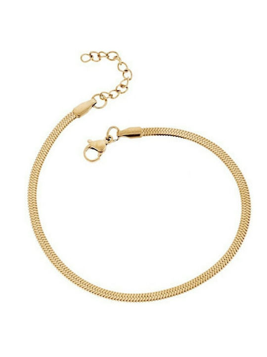 Damen Armband Fußkettchen Kette aus Stahl Vergoldet