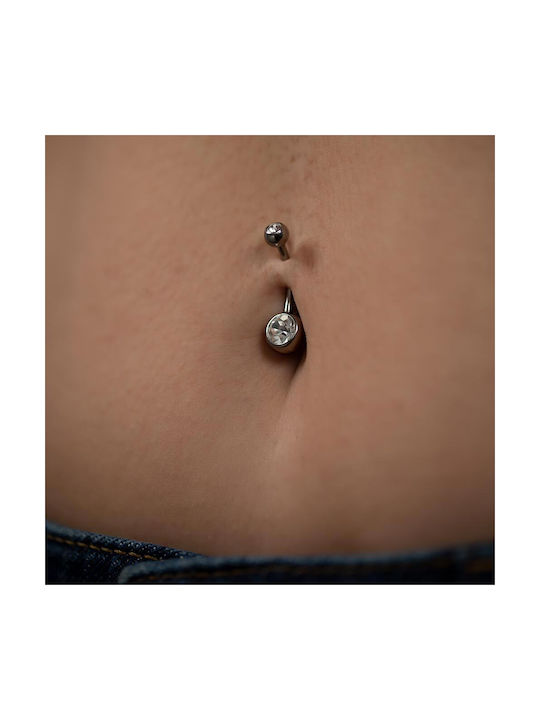 Navel Earring Bar Titanium with Stones