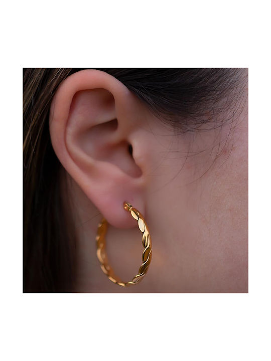 Earrings Hoops made of Steel Gold Plated