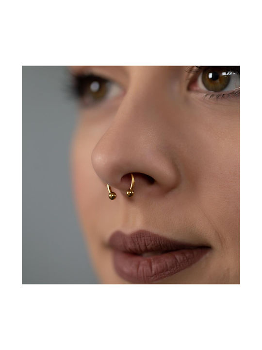 Nose Earring Septum made of Steel Gold Plated