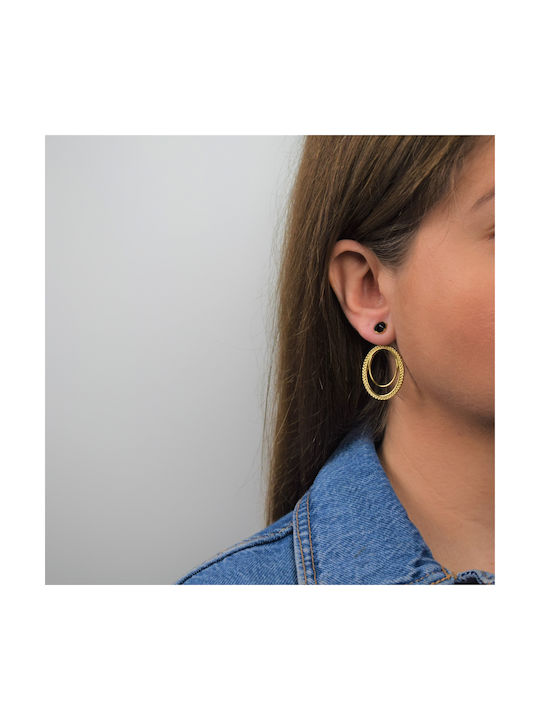 Bohm Earrings Hoops made of Steel Gold Plated