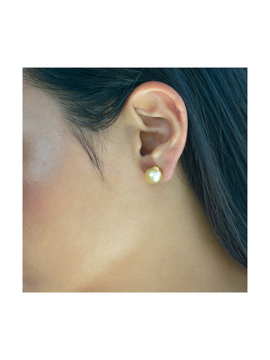 South Sea Earrings made of Gold 18K with Diamond & Pearls