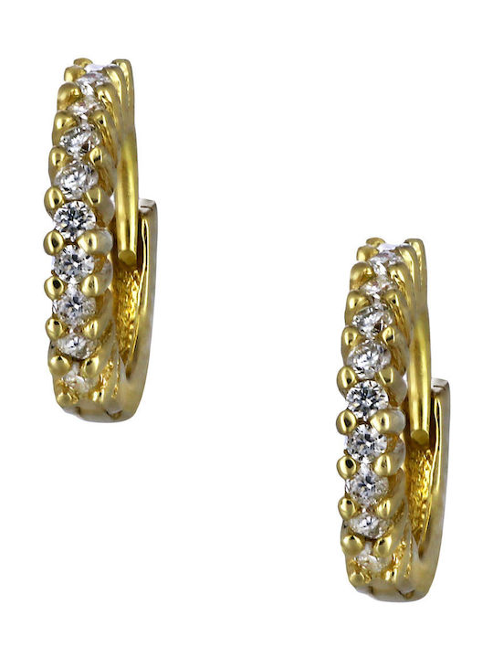 Earrings Hoops made of Gold 18K with Diamond