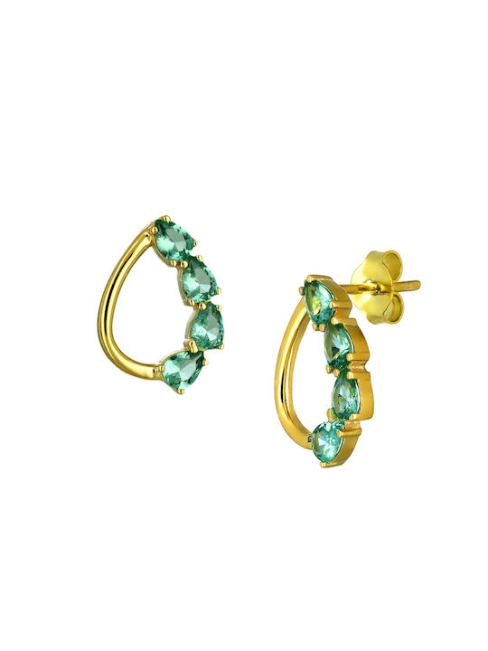 Earrings made of Gold 14K with Stones