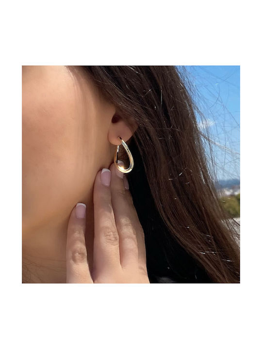 Earrings Hoops from Gold 9K