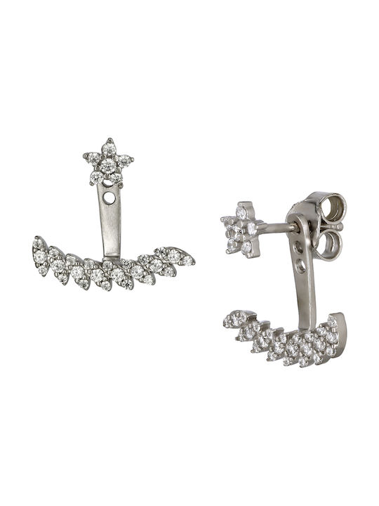 Jacket Earrings Ear Jackets made of Platinum with Stones