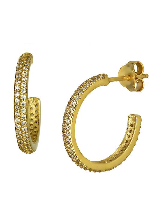 Earrings Hoops made of Gold 9K with Stones