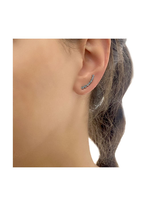 Earrings Ear Cuff made of Platinum with Diamond