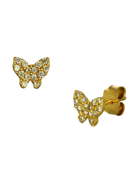 Earrings made of Gold 14K with Stones