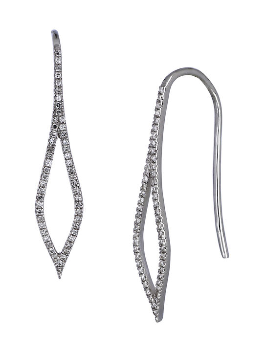 Earrings Pendants made of Platinum with Diamond