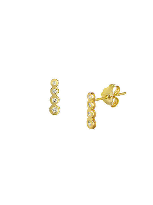 Earrings made of Gold 14K with Diamond