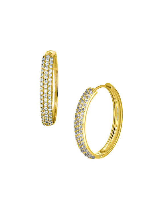 Earrings Hoops made of Gold 18K with Diamond