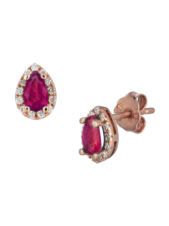 Earrings made of Pink Gold with Diamond