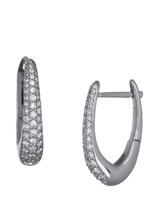 Earrings Hoops made of Platinum with Diamond