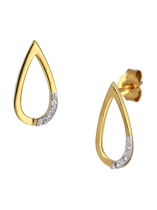 Earrings made of Gold 14K with Stones