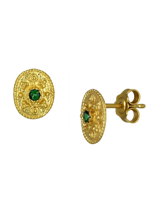 Earrings made of Gold 14K with Stones