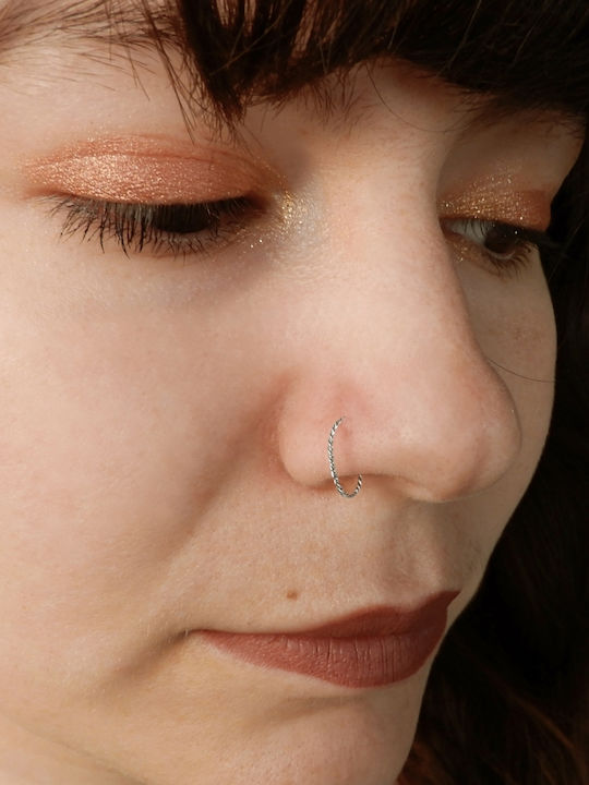 Nose Hoop Earring in 14K White Gold