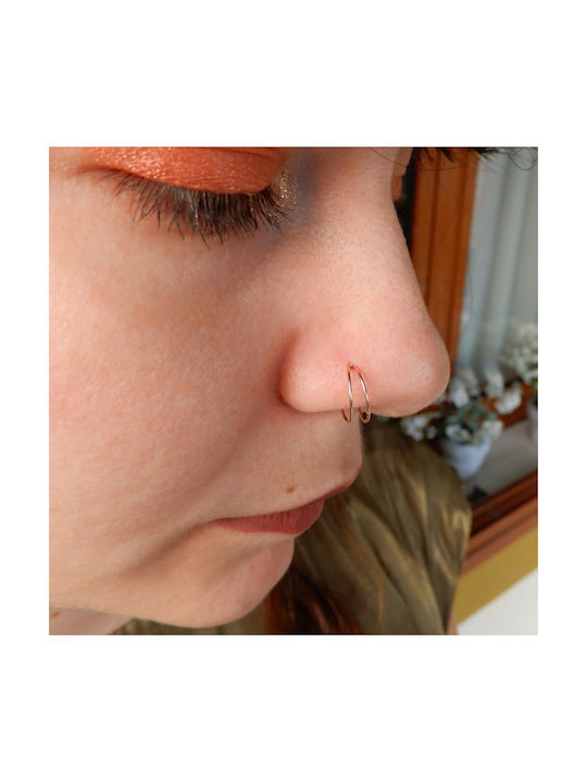 Nose Earring Hoop made of Pink Gold