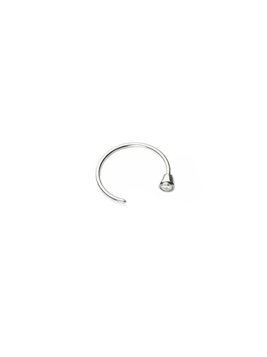 Nose Earring Hoop made of Platinum with Stones