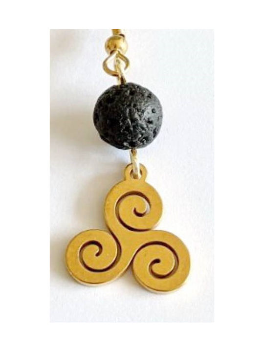 Earrings Pendants made of Steel Gold Plated with Stones