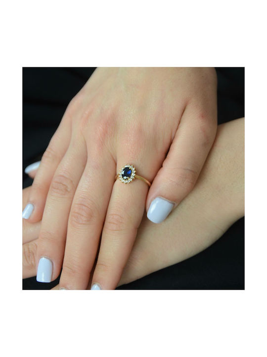 Damen Ring mit Zirkonia aus Weißgold 14K