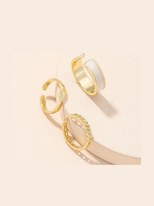 Pearl's Garden Set Femei Inele Placate cu aur