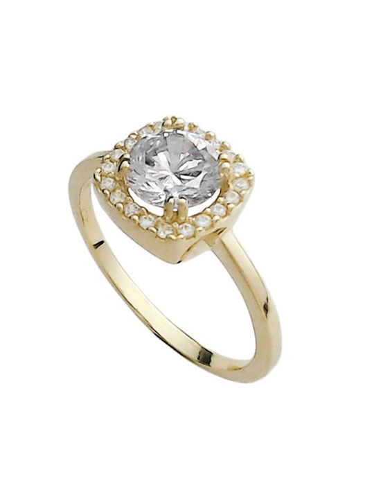 Women's Ring with Zircon from Gold 14K