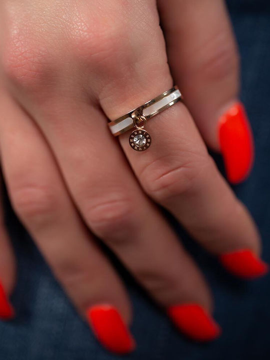 Piercing.gr Γυναικείο Δαχτυλίδι από Ατσάλι Επιχρυσωμένο