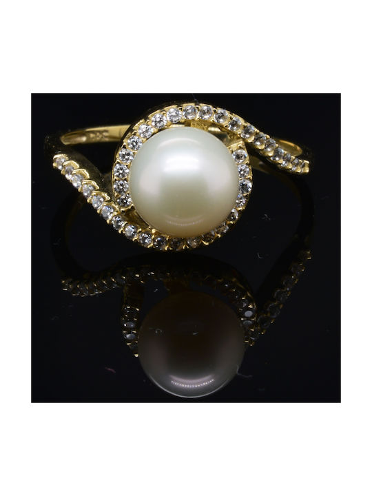 Women's Gold Ring with Pearl 14K