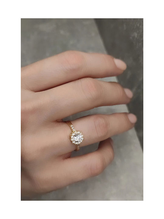 Damen Ring mit Zirkonia aus Gold 14K