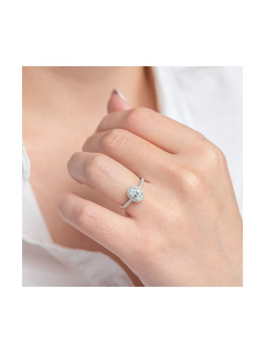 Damen Ring mit Zirkonia aus Silber