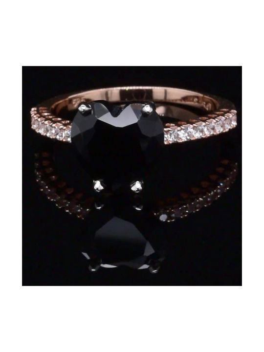 Women's Ring with Zircon from Rose Gold 14K