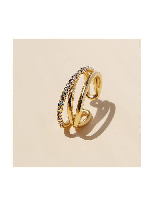 Women's Ring with Zircon Gold Plated