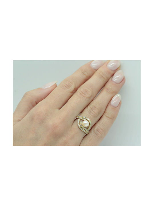 Women's Ring with Pearls from Gold 14K