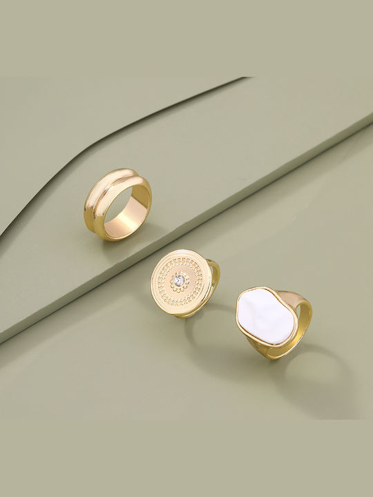 Pearl's Garden Set Damen Ringe Vergoldet