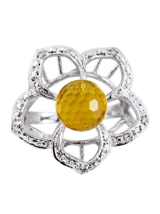 Margaritari Damen Ring mit Diamant aus Silber