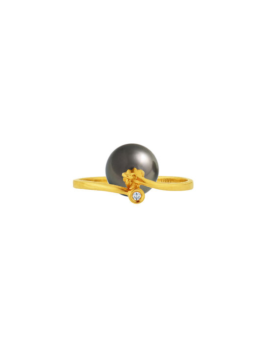 Damen Ring mit Perlen aus Gold 18K