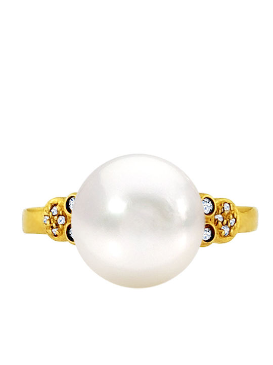 Margaritari Ring with Diamond made of Gold 18K