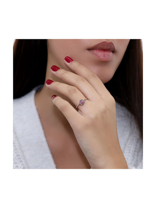 Damen Ring mit Diamant aus Roségold 18K